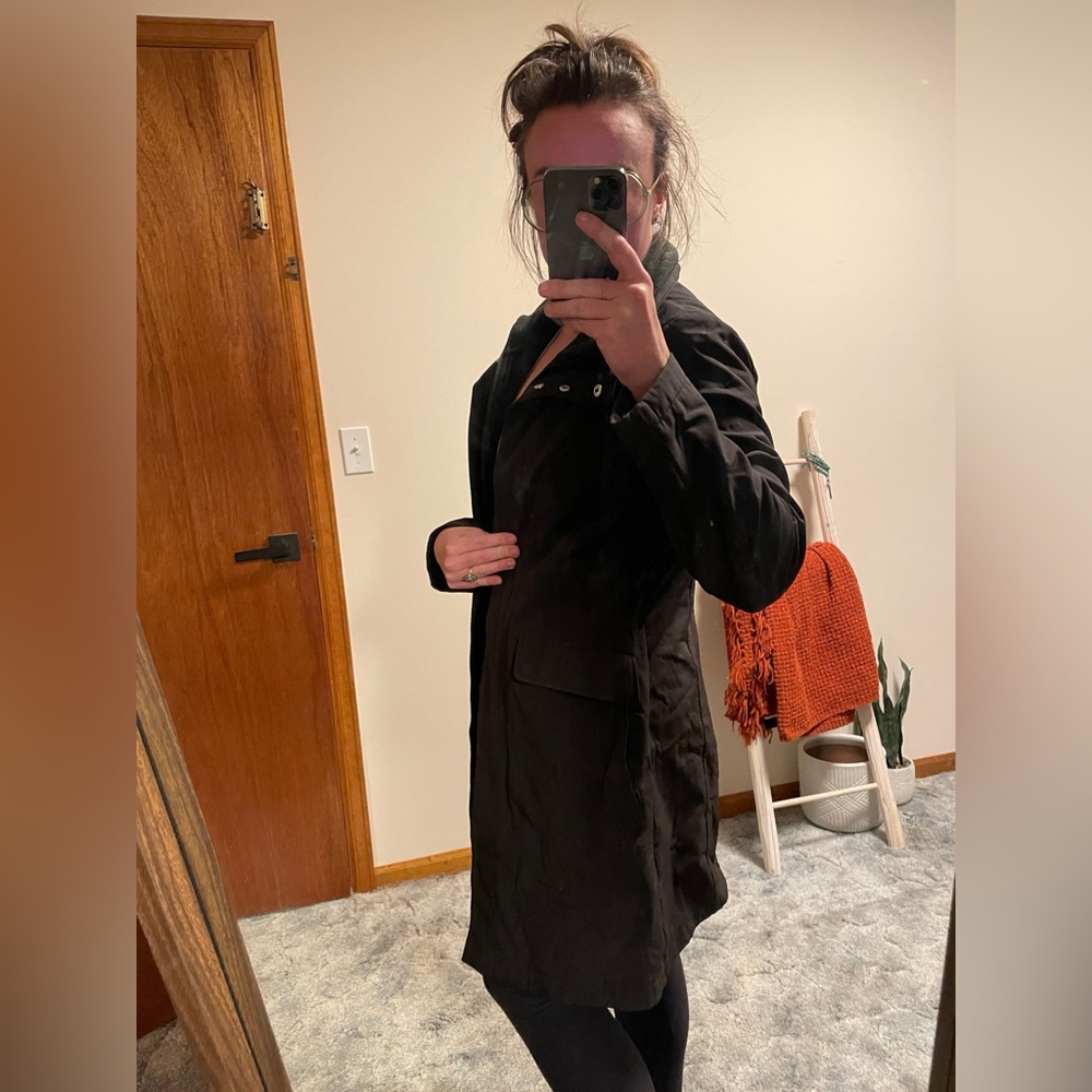 Black Rain Coat with Built In Vest